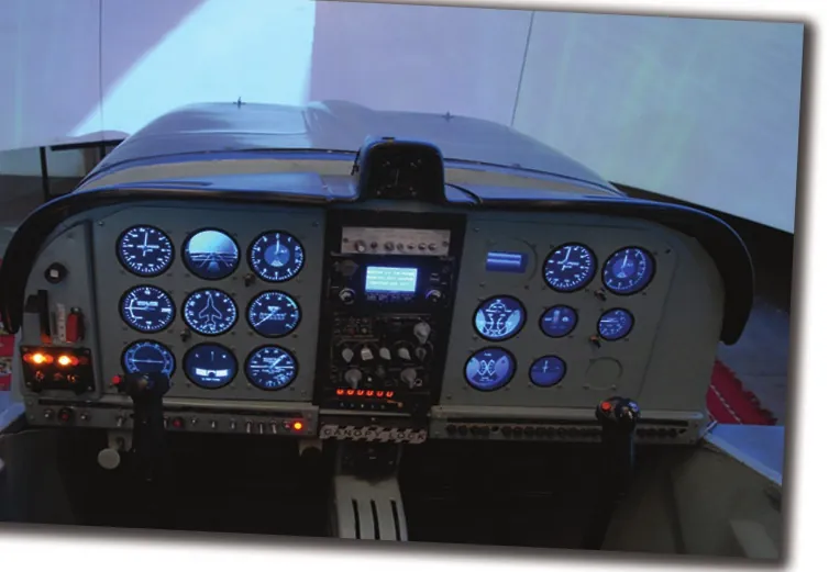Flight simulator cockpit instrument panel